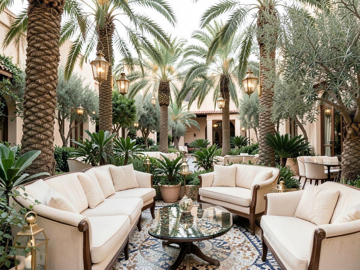 Jardin verdoyant du Tea Room